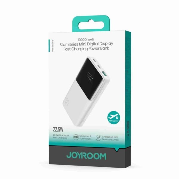 joyroom-200 JOYROOM JR-QP191 Mini 22.5W Star Series Digital Display Fast Charging Power Bank 10,000mAh (Black) product image