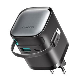 joyroom-jr-tcl02-65w-gan-charger-retractable-cable-eu-black JOYROOM JR-TCL02 65W charger black EU two-pin
