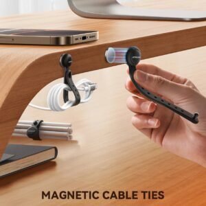 JOYROOM JR-ZS422 Magnetic Silicone Cable Ties — 6 Pieces (Black) supplier product image
