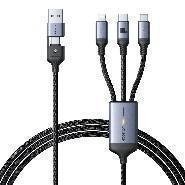 joyroom-sa21-2t3-cable JOYROOM SA21-2T3 USB-A + USB-C to Lightning + USB-C + Micro-USB cable in black