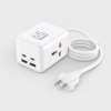 REMAX RP-U157 65W GaN Power Strip REMAX RP-U157 white 65W GaN power strip with US plug, two USB-C ports and two USB-A ports
